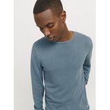 Gebreide Trui - Lichtgrijs - 100% Katoen - Ronde Hals