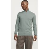 Jack & Jones - JJEEMIL KNIT HALF ZIP NOOS - Schipperstrui - Iceberg Green - Met Ribboorden