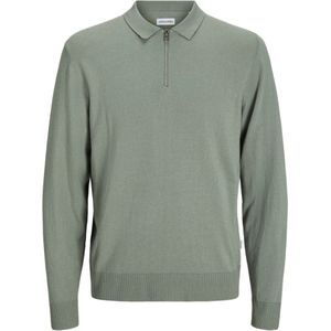 Jack & Jones - JJEEMIL KNIT POLO HALF ZIP LS NOOS - Trui - Iceberg Green