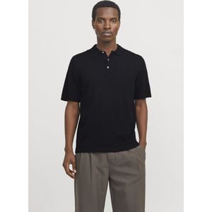Jack & Jones - Polo - Zwart - Katoen/Viscose/Nylon - Regular Fit