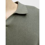 Trui - Mélange - Knitwear - Geribbelde Kraag - Kwartmouw