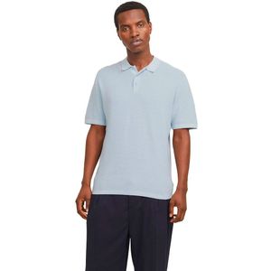 JACK & JONES JJEGEORGE Knit Polo SS SN, Chambray Blue/Detail:w. Cloud Dancer, XL