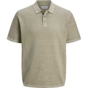 Basic - Gebreide Polo - Groen - Katoen/Gerecycled Katoen