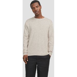 Jack & Jones JJESUMMER Knit Crew Neck SN, Crockery/détail : blanc, S