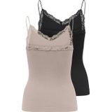 Onlvicky - T-shirts - 2-pack - Zacht Ondergoed - Jersey - Kanten Detail