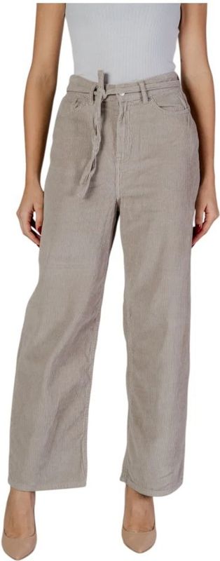 ONLY - ONLBleecker - Broek - Donkerbeige - Corduroy - Wide Leg - High Waist