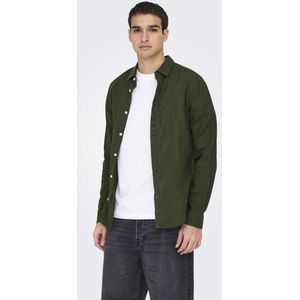 Overhemden - Caiden - Effen - Katoen - Slim Fit - Lange Mouw