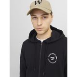 Jack & Jones - JJSIMON SWEAT ZIP HOOD - Sweatvest - Black - Katoen