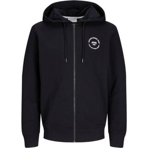 Jack & Jones - JJSIMON SWEAT ZIP HOOD - Sweatvest - Black - Katoen