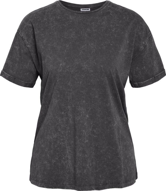 Noisy may - NMBRANDY WASHED S/S TOP JRS NOOS - T-shirt - Obsidian - Korte Mouwen