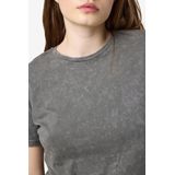 Charcoal Gray - T-shirt - Korte Mouwen - Aansluitend - Washed