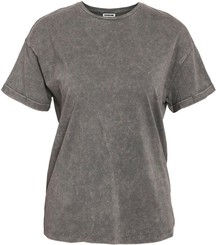 Charcoal Gray - T-shirt - Korte Mouwen - Aansluitend - Washed