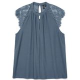 VERO MODA VMMILLA SL LACE Tee GA, China blue, M