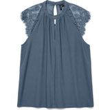VERO MODA VMMILLA SL LACE Tee GA, China blue, M