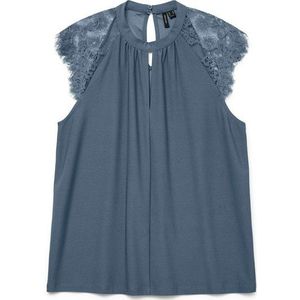 VERO MODA VMMILLA SL LACE Tee GA, China blue, M