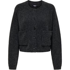 Only - ONLPIEMONTE - Vest - Donkergrijs - Lange Mouwen - Knoopsluiting