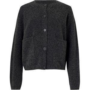 Only - ONLPIEMONTE - Vest - Donkergrijs - Lange Mouwen - Knoopsluiting