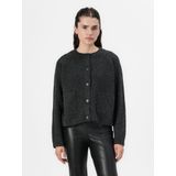 Only - ONLPIEMONTE - Vest - Donkergrijs - Lange Mouwen - Knoopsluiting