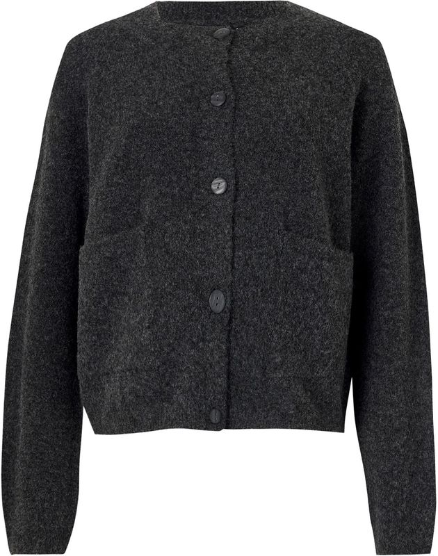 Only - ONLPIEMONTE - Vest - Donkergrijs - Lange Mouwen - Knoopsluiting