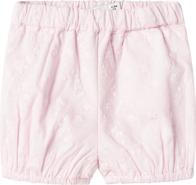 NAME IT Korte Broek - Lichtpaars - 100% Katoen - Borduursels