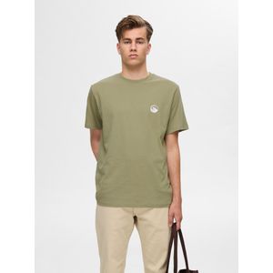SELECTED HOMME - SLHREG-RIPLEY - T-shirt - Groen - Korte Mouwen