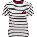 Only - Gestreept T-shirt - Cloud Dancer Night Sky - Viscose Mix