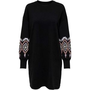 Only - ONLBROOKE - Sweatjurk - Zwart - Lange Mouwen - Bloemenprint