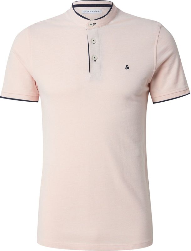 Jack & Jones Paulos Mao Polo - Blauw - 100% Katoen - Slim Fit