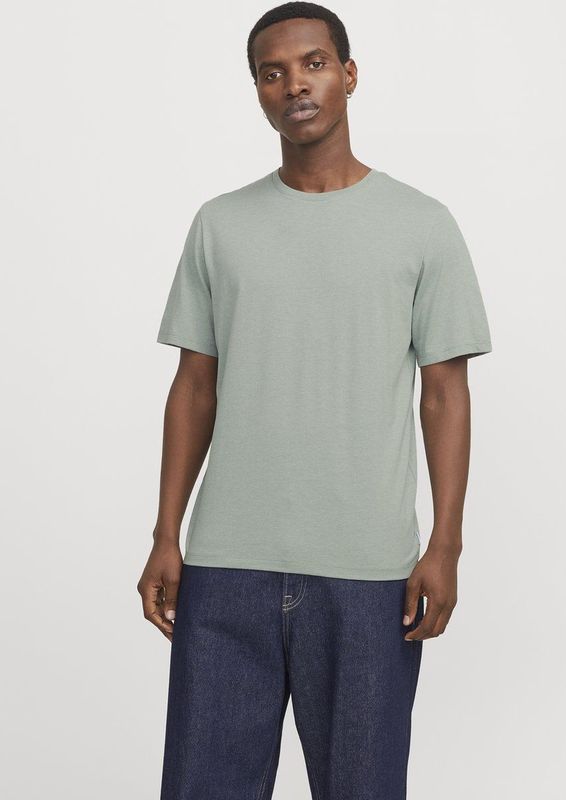 Jack & Jones - Jjeorganic Melange Tee - T-shirt - Iceberg Green - 65% Polyester, 35% Organisch Katoen