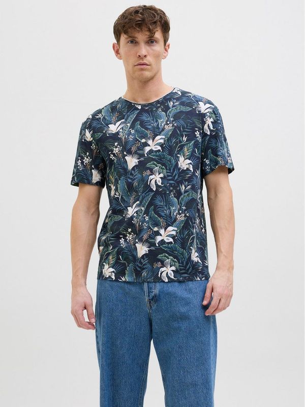 Jack & Jones - JJEBRYAN AOP TEE S/S O-NECK NOOS - T-shirt - Sky Captain - Katoen