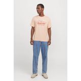 JACK JONES JJELOGO TEE SS O-NECK 2 COL SS25 SN Heren T-shirt - Peach Parfait Melange
