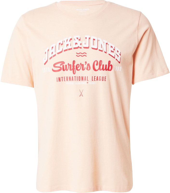 JACK JONES JJELOGO TEE SS O-NECK 2 COL SS25 SN Heren T-shirt - Peach Parfait Melange
