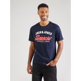 Jack&Jones - JJELOGO T-shirt - Sky Captain - Korte Mouwen - O-hals