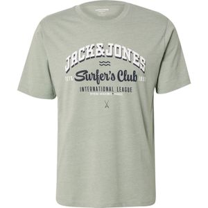 JACK&JONES - JJELOGO TEE SS O-NECK - T-shirt - Iceberg Green Melange - Korte Mouwen
