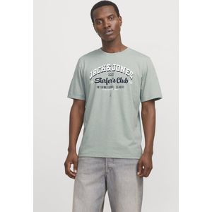 JACK & JONES - Shirt - Marine - Ronde Hals - Kwartmouw