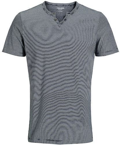 Jack & Jones T-Shirt »JJESPLIT NECK STRIPE TEE SS NOOS«, mit besonderem Rundhalsausschnitt