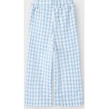 NAME IT - NMFFISINA WIDE PANT - Meisjes - Broek - Vichy - Wit - 100% Biokatoen