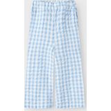 NAME IT - NMFFISINA WIDE PANT - Meisjes - Broek - Vichy - Wit - 100% Biokatoen