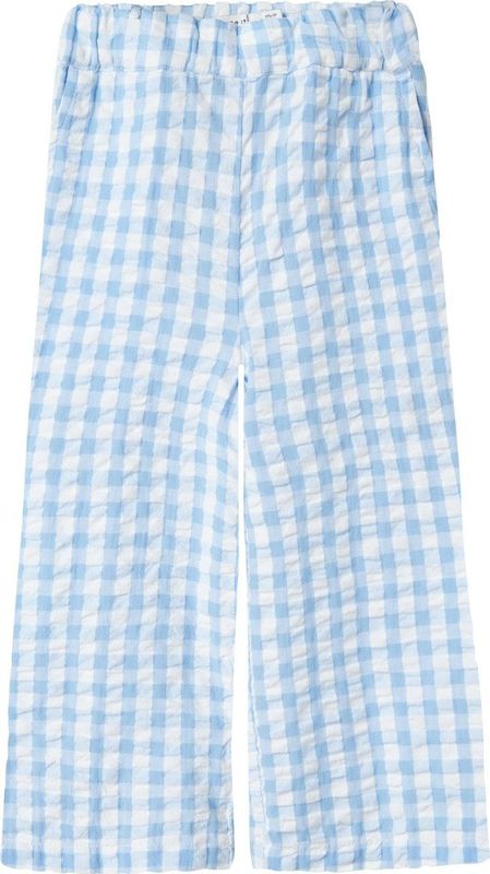 NAME IT - NMFFISINA WIDE PANT - Meisjes - Broek - Vichy - Wit - 100% Biokatoen