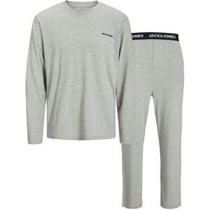 JACK & JONES - JACEVEREST - Pyjama - Grijs gemêleerd / Zwart / Wit - 2-delig