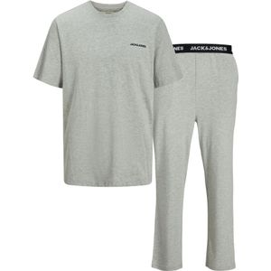 Jack & Jones - JACEVEREST - Pyjama Lang - Grijs Gemêleerd/Zwart/Wit - 2-delig