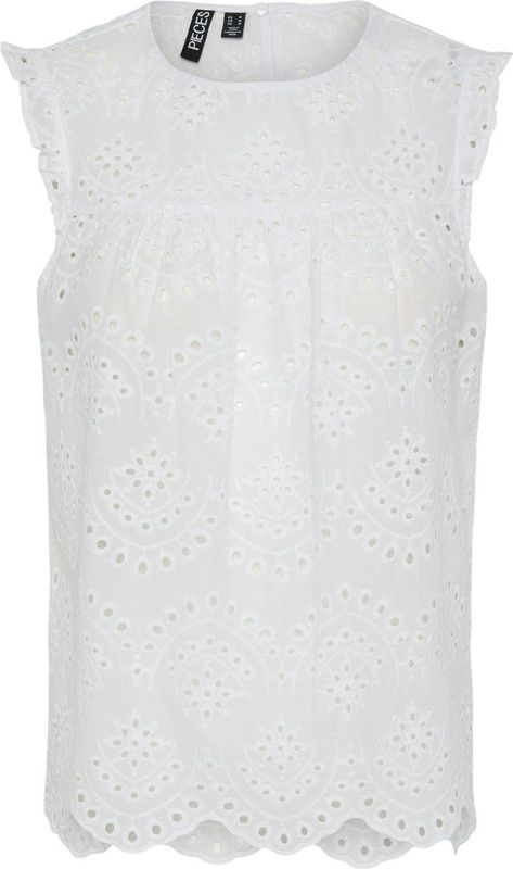 Blouse - Effen - Katoen - Mouwloos - Normale Pasvorm