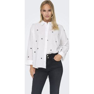 Only - Blouse - Wit - 100% Katoen - Regular Fit