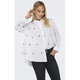Only - Damesblouse - Wit - 100% Katoen - Knoopsluiting