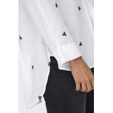 Only - Damesblouse - Wit - 100% Katoen - Knoopsluiting