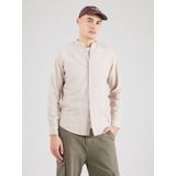 Overhemden - Katoen-Linnen Overhemd - Blauw - Slim Fit