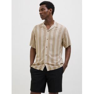 Jack & Jones - Jeff Stripe - Overhemd - Korte Mouwen - Blauw - Katoen