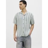 JJEJEFF Stripe Resort Shirt SS SN, Iceberg Green., L