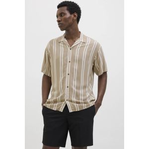 Jack & Jones - Jeff Stripe - Overhemd - Korte Mouwen - Blauw - Katoen