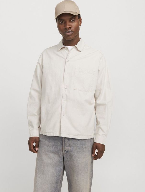 Overshirt - Twill - Katoen/Linnen - Lange Mouwen - Knoopsluiting